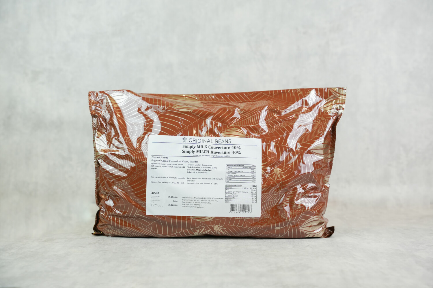 Kuvertüre 40 % Simply Milk I ORIGINAL BEANS