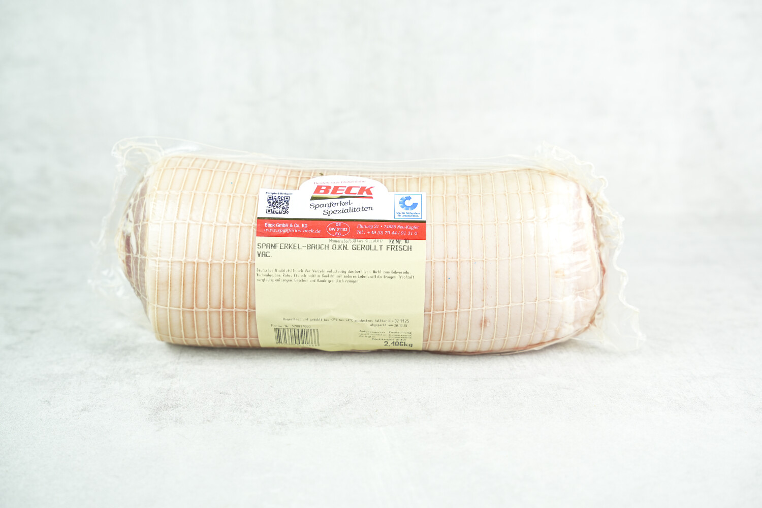 Spanferkelbauch gerollt